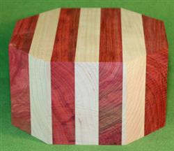 Bowl #463 - Bloodwood & Cherry Striped Segmented Bowl Blank ~ 6" x 3" ~ $39.99